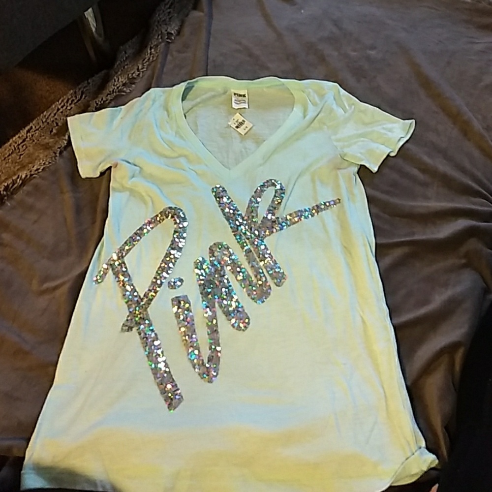 VS light teal sequin tshirt